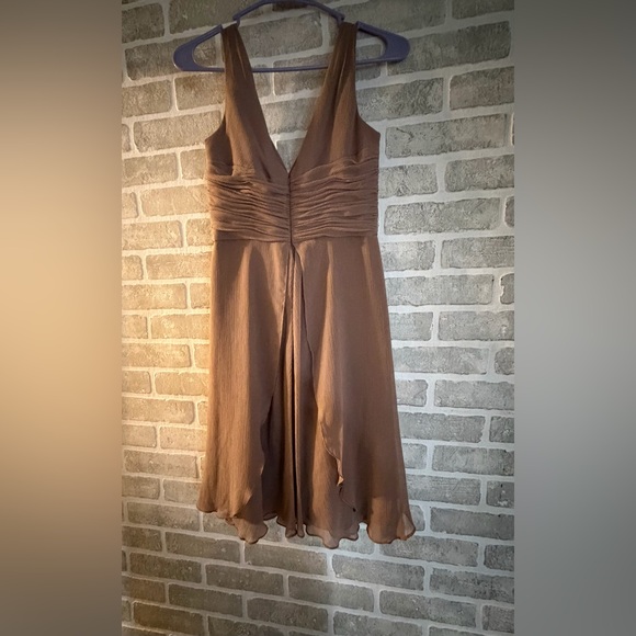 David's Bridal Tan Midi Dress - Picture 4 of 4